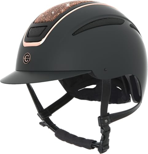 Covalliero Ridhjälm, damridhjälm, optimal ventilation, konstläderremmar, avtagbart innerfoder, ABS hårt skal, roséguld, M/56–58 cm