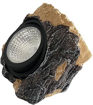 OFFSCH Luz Solar para Decoración Exterior Diseño Forma de Tocón Iluminación de Resistente al Agua Ip45 Luces Solares para Césped