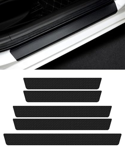 Xibao 4PCS Battitacco Auto,Accessori Auto Tuning,Adesivo Batticalcagno Porta Auto,Autoadesive Battitacco Anteriori E Posteriori per Auto Protettive,Adatto alla Maggior Parte Delle Autos e SUV