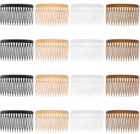 DOPENSPI 16 Stück Haarkamm Zum Stecken, 14 Zähne 7x4.5cm Haarkämme Zum Stecken French Side Combs Kunststoff Twist Kamm Seitenkämme Einsteckkamm Haarspange für Damen Mädchen Braut Hochzeit Feines Haar