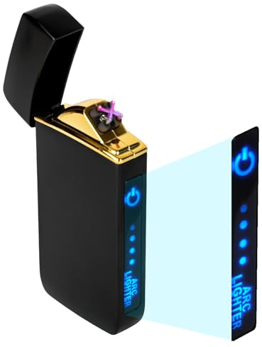 Electric Arc Plasma Lighter Portable With Battery Display, Rechargeable Usb Lighter Windproof And Flameless For Camping, Men Flameless Plasma Lighters
