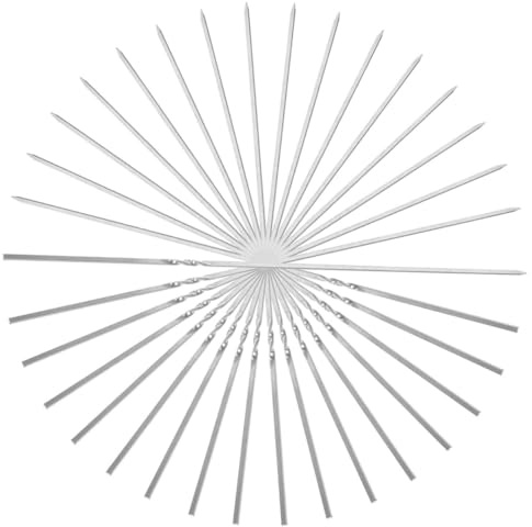 TOGEVAL 20 Stück Edelstahl Grillspieße Wiederverwendbare Metallspieße für BBQ Schaschlik Gemüse Spülmaschinenfest Robust und Praktisch für Grillpartys und Outdoor-einsätze