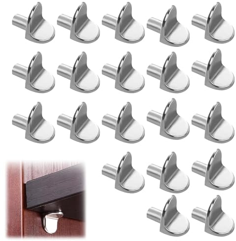 20 Stück Regalbodenträger 5mm L-Form, Aluminium Fachbodenträger für Einlegeböden, Rostfreie Bodenträger Regalhalter, für Küchenschrank, Bücherregal, Vitrine & Kleiderschrank