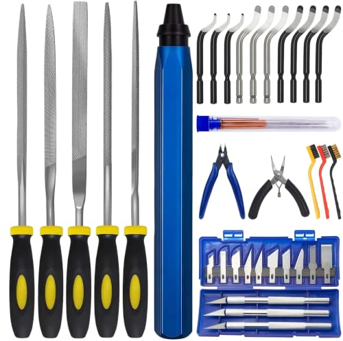 VIVIIHOO Kit de Herramientas para Impresión 3D: Desbarbador y Lijado Manual para Metal/Plástico, Cuchillo de Manualidades, Kit de Limpieza de Impresora 3D