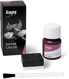Kaps Super Color Lederfarbe für Naturleder, Synthetik und Textil, Lederfärber, 25 ml, Bordeaux 111