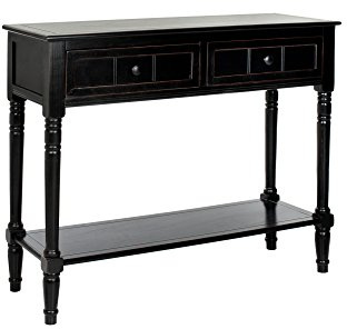 SAFAVIEH Zeitgenössisch Akzenttisch aus Holz, Gebeizt und Schwarz, 35 X 91 X 73.66