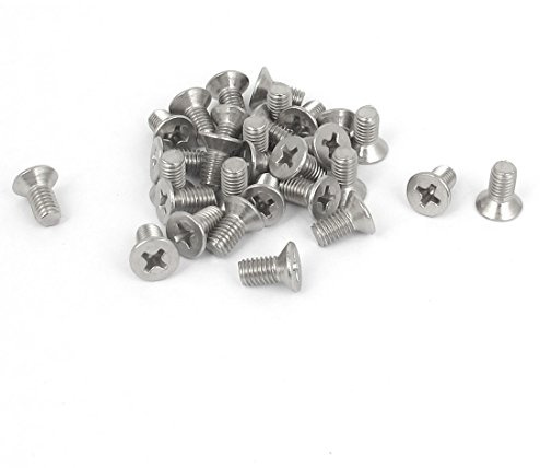 sourcing map 30 stück M5 x 10mm Kreuzschlitz Flacher Kopf Gesengt Schrauben Maschinenschraube DE de | 30 stück, M5 x 10mm