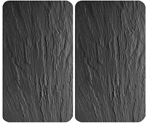 WENKO Placas protectoras para cocina Mod Pizarra, ajustable en altura para todo tipo de cocinas, tabla de cortar y protector contra salpicaduras, vidrio, 30 x 52 cm, juego de 2