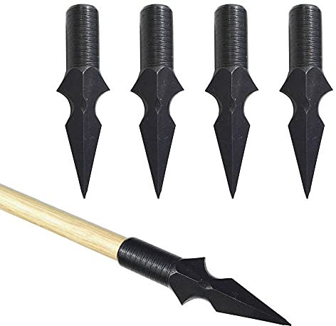 SHARROW 6 Stück Bogenschießen Jagdspitzen Traditionelle Pfeilspitzen Broadheads für 8mm Durchmesser Holzpfeile und Bambuspfeile