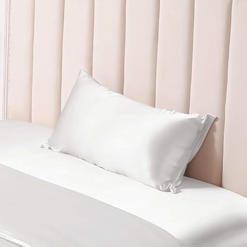 THXSILK 25 Momme Seide Kissenbezug für Haar und Haut - Maulbeerseide Kissenbezug - Hypoallergen mit Versteckter Reißverschluss - Pure Seide auf Beide Seiten … (Weiß, 40x80cm)