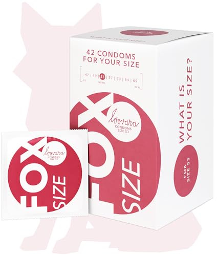 Loovara Kondome mit Gleitmittel 42 Stück - Größe M 53 mm - Präservative Für mehr Fun & Feeling beim Sex - Fair Rubber, Transparent-Naturfarben mit Reservoir - XXL Box