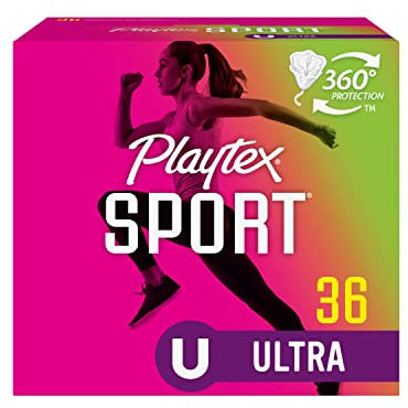 Playtex Sports Tampons Ultra Absorbency, Fragrance-Free - 36ct | Ultra Tampons for Women, Feminine Care, Playtex Tampon with 360 Leak Protection