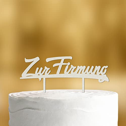 Cake Topper Zur Firmung [in Schreibschrift] - Acryl satiniert - für die Firmungstorte - Tortenaufleger Firmung Tortenaufleger Jugendweihe deko Tortendeko Firmungsdeko Jugendweihe Mädchen