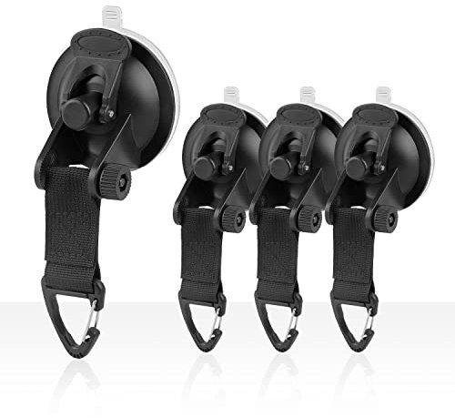 Ancoraggio a Ventosa con Gancio di Fissaggio, 4pcs Ventosa per Impieghi Gravosi, Tende da Campeggio, Campeggio-auto, Porta Fino a 10 KG