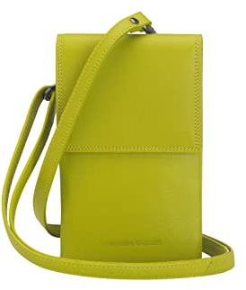 Josephine Osthoff Handy Umhängetasche mit Karten- und Sichtfach, handgemacht aus 100% Echtleder, Crossbody Schultergurt, stabile Magnetknöpfe