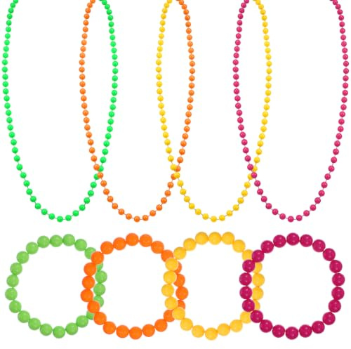 PRETYZOOM 8 bracciali con Perle al Neon, per Feste di Addio al Nubilato, Anni '80
