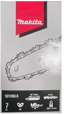 Makita 191H50-5 Sägekette 45 cm, 73LPX, 64 Treibglieder, 1,5 mm, 3/8, Vollmeißel, glatter Schnitt, vibrationsarm, ideal für Profis