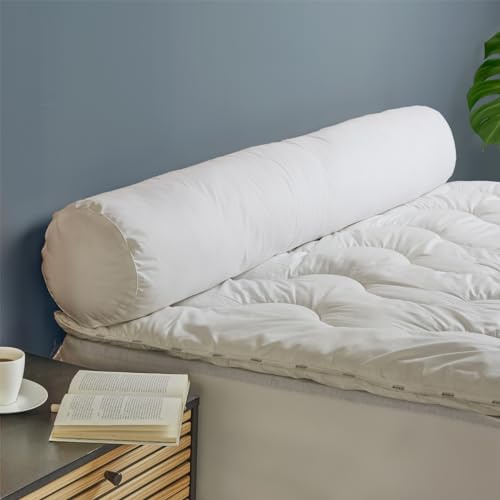 DODO - Traversin Extra Volume Ferme 140 cm - Percale 100% Coton - Garnissage Synthétique Polyester Fibre Creuse Siliconée - Soutien Ferme - Lavable en Machine à 40°C