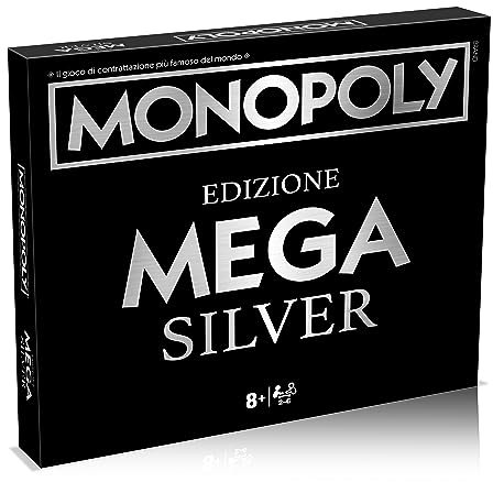Winning Moves Monopoly Mega Silver – Brettspiel für Erwachsene und Kinder ab 8 Jahren, für 2 bis 6 Spieler