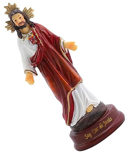 Abaodam Jesus Statue Resin Figur Handgefertigte Religiöse Desktop-Dekoration Mit Stabilem Harzmaterial Lebensechter Darstellung Christliches Geschenk Für Zuhause Büro Und Feiertage