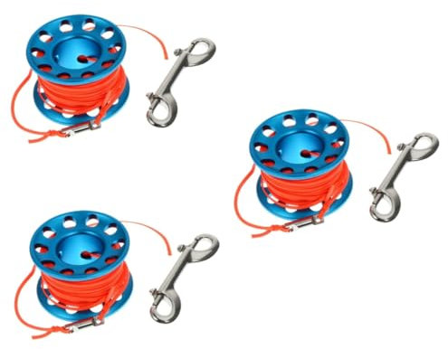Supvox 3sätze Tragbare Unterwasser Tauchspule Mit Leine Professionelle Anti-wickel-lösung Für Schnorcheln Und Tauchen Für Technische Tauchaktivitäten Blau
