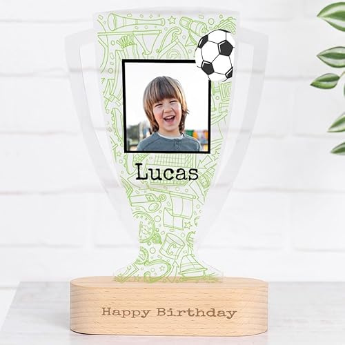 Wanapix | Trofeo Personalizzabile con Nome e Foto | Plexiglass e Legno