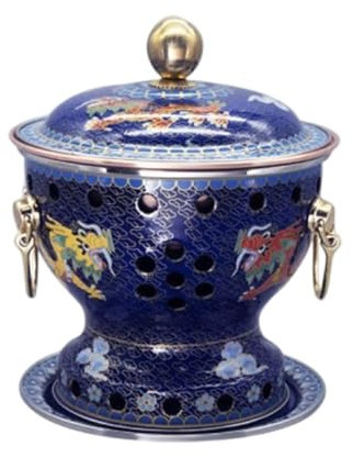 OYWEHECE Hot Pot Durable Jingtai Blue Single Pot Emaille Kleine Topf Essen Wein Topf Haushalt Single Öl Hot Pot Reine Kupfer Topf Hot Pot,H