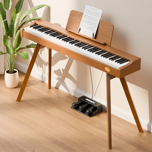 E Piano 88 Tasten Hammermechanik : TERENCE Keyboard Piano 88 Tasten mit Ständer Klavier mit 20W Lautsprecher Dreifachpedal Unterstützung Videoaufnahmen MIDI Bluetooth Kopfhöreranschluss (P37ZT02) | Keyboard Piano Inkl. Ständer,Videoaufnahme,Kopfhöreranschluss. Ideal für Anfänger & Fortgeschrittene,Zuhause oder Unterricht