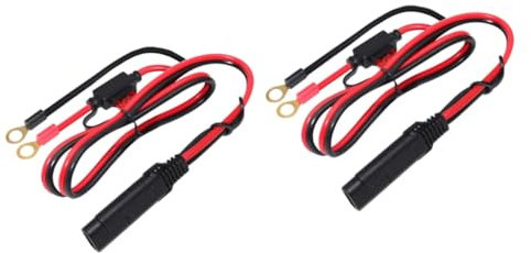 iplusmile 2pcs Sae to Ring Connecter Extension Cable Cord for Battery Charger Maintainer Sae Connector Cable for Trickle Charger Adapter Cord for Car Battery Charging