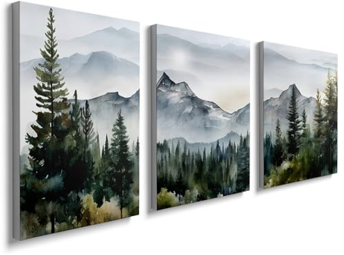 prinfantasy Wall Pictures Living Room Wall Art Decor Poster Painting On Canvas Print Watercolor Painting Framed Pictures for Home Decoration Living Room Artwork 3x 12x16in, YH1109