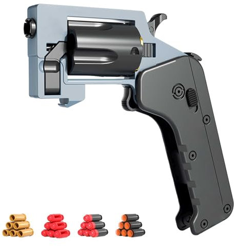 Spielzeug Pistole, Linkes Klapprad Schaumstoff Soft Bullet Gun 1 Taste Erscheint Spielzeug Pistole Hochwertige Gummikugeln Weite Reichweite Schnelles Nachladen, 14+Kinder, Grey