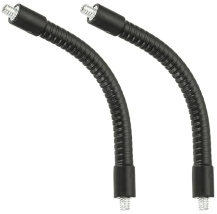 PATIKIL 6 Gooseneck, 2Pcs 1/4-20 Male to Male Thread Metal Universal Hose Flexible Arm Gooseneck Tube Extension Holder for Action Camera, Phone, Microphone, Black