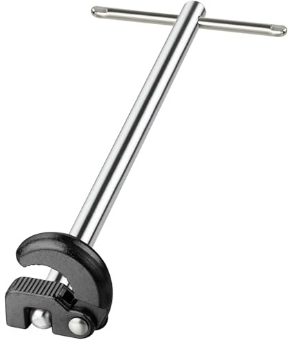 flintronic Llave de Lavabo, 280 mm Llave para Grifo de Lavabo, Lla-ve de Lava-bo Ajustable, Capacidad de 3/8 a 1-1/4 Pulgadas, para Fijar Tuercas Traseras y de Unión Debajo Del Fregadero, Negro