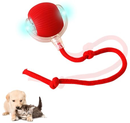 JIMACRO Interaktives Katzenspielzeug Ball, 360-Grad Magic Ball Hund Wiederaufladbarer Elektrisch Katzenball mit LED Licht
