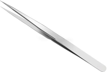 2 pcs Precision Tweezers, Stainless Steel Pointed Tweezers for Craft, Electronics, Soldering, Experimental Work, Jewelry-Making, Non-Magnetic Industrial