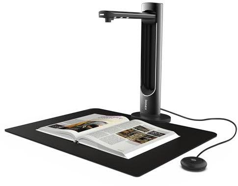 Innex DS200 Professional USB Book Scanner, 26MP, A3 Document scan, 120+ Language OCR, Auto-Flatten & Deskew, Finger Removal, Built-in Mic and LED lamp, Hand Button & Foot Pedal, for Windows/MacOS