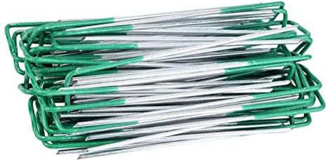 BESPORTBLE 20 Piezas Clavos Galvanizados para Césped Soportes de Jardín Resistente Piquetas de Sujeción para Exterior Alta Durabilidad y Fácil Instalación