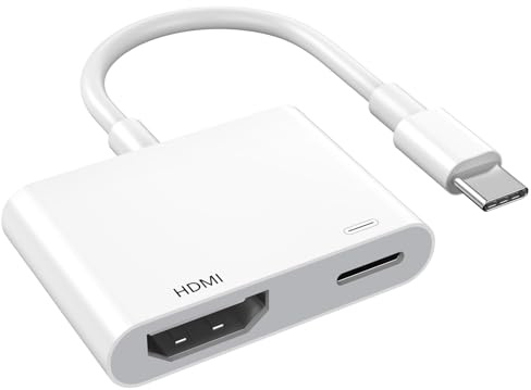 [MFi Certified] Apple USB C to HDMI Adapter for iPhone 17 to TV,4K Type C Digital AV Adapter Sync Screen Connector with 100W Fast Charging Port for iPhone 17/15/16 Series MacBook Pro Air iPad Pro