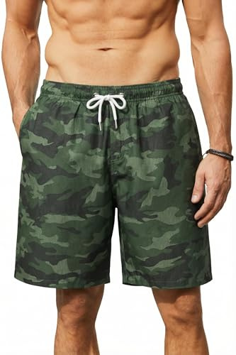 Enlision Costume Uomo Mare Costumi da Bagno Uomo Piscina Surf Asciugatura Rapida Pantaloncini Bermuda con Fodera in Rete Tasche Coulisse Regolabile per Estive Spiaggia Hawaiano Vacanze Nuoto S-3XL