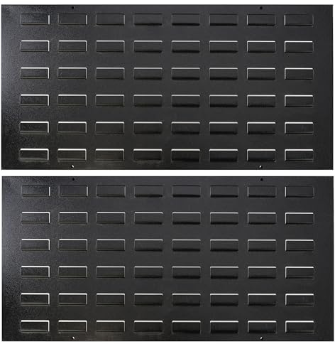 botle Mur à outils 595 x 600 mm : lot de 2 panneaux muraux perforés horizontaux en métal (chacun 59,5 x 30 cm), revêtement par poudre, montage mural robuste