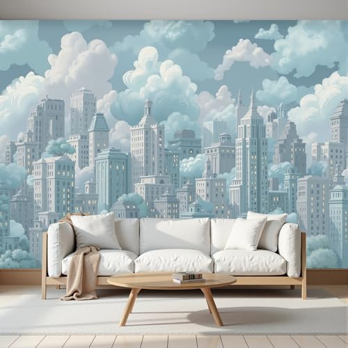 Murales 3D De Seda, Pintado Panorámico Caricatura Arquitectura Mural Para Artística, Papel Tapiz Fotomurales Ciudad Paisaje Decoración Póster De Pared Salón Dormitorio, 250 x 175cm