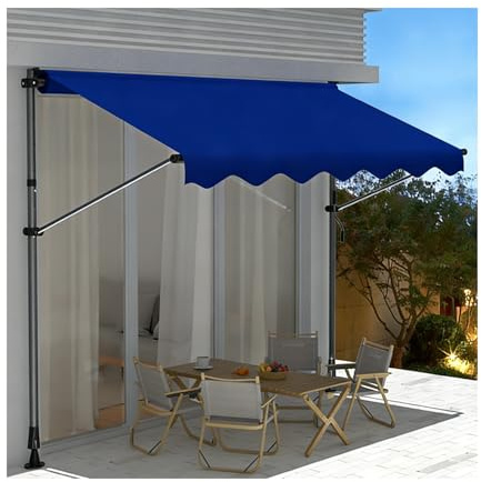 YFAURNDE Tende Da Sole A Bracci Estensibili，Tenda A Braccio Per Esterno，Facile Da Installare, Impermeabile, Resistente Al Sole E Adatto A Qualsiasi Finestra O Porta.(Blue,200CM/78.7in)