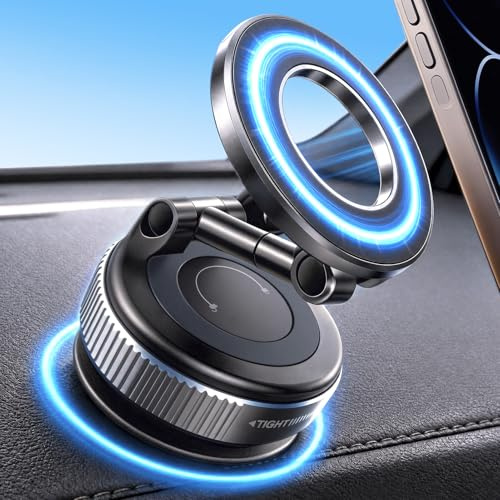 Linksnet Magnetische Vakuum Handyhalterung Auto mit Saugnapf 360° Drehbar | N55 Magneten, Vakuum Saugnapf, kompatibel mit iPhone Samsung Huawei Xiaomi Google Pixel, KFZ-Halterung schwarz