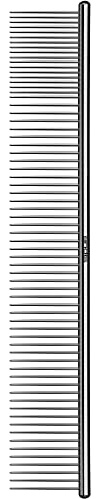 Andis 65725 Stainless-Steel Comb for Knots, Mats & Loose Hair Removal - Effective Dematting Tool Comfortable, Lightweight, Portable & Safe for Dogs, Cats & Pets – Silver, 10-Inch