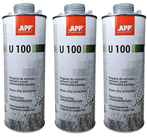 APP U100 Unterbodenschutz Schwarz oder Grau - überlackierbarer bitumenfreier Schutz für den Fahrzeug-Unterboden auf Kautschuk-Basis (3 KG UBS grau)