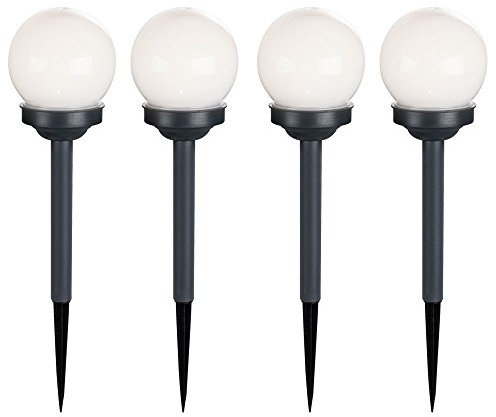 LED Außen Kugelleuchten Solarleuchte Steckleuchte Erdspieß Gartendeko Wegleuchte, IP44, 3er Set
