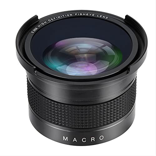 VBESTLIFE Camera Fisheye Lens, 52mm 0.35X Wide Angle Fisheye Lens with Lens Caps Storage Pouch for Canon/Nikon/Sony/Minolta/Pansonic/Olympus/Pentax SLR and Digital Camera.