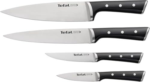 Tefal Ice Force Set mit 4 Messern, Tranchiermesser 9 cm, Kochmesser 20 cm, Officemesser 11 cm, Schälmesser 20 cm, K2324S74, K2324S74, K2324S74