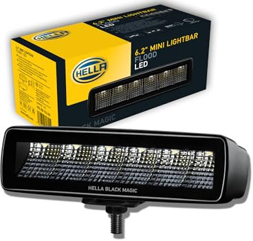 HELLA LED Lightbar Black Magic Zusatzscheinwerfer 6,2 Zoll 2000 echte Lumen Nahfeldausleuchtung: rechteckig LED Arbeitsscheinwerfer 12V - 24V für Auto Pickup LKW SUV ATV Motorrad - 1FB 358 176-201