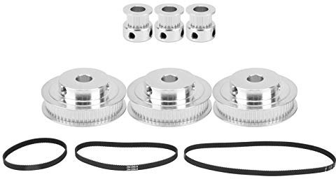 3 Juegos de Poleas Dentadas con Correa 20 Dientes 60 Dientes Diámetro Interior 8 Poleas Dentadas Poleas Dentadas de Aluminio con Correa 200 Mm 280 Mm 400 Mm para Fresadoras,